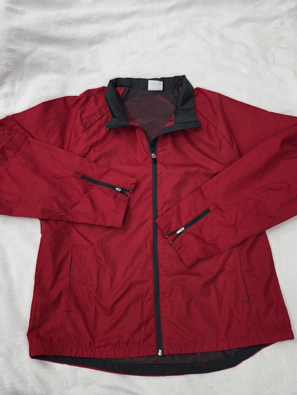 Danskin Now Women XL 16-18 Red Black Mesh Windbreaker Track Jacket 💖 2 for $20